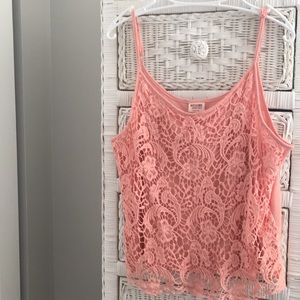 Salmon crochet tank top